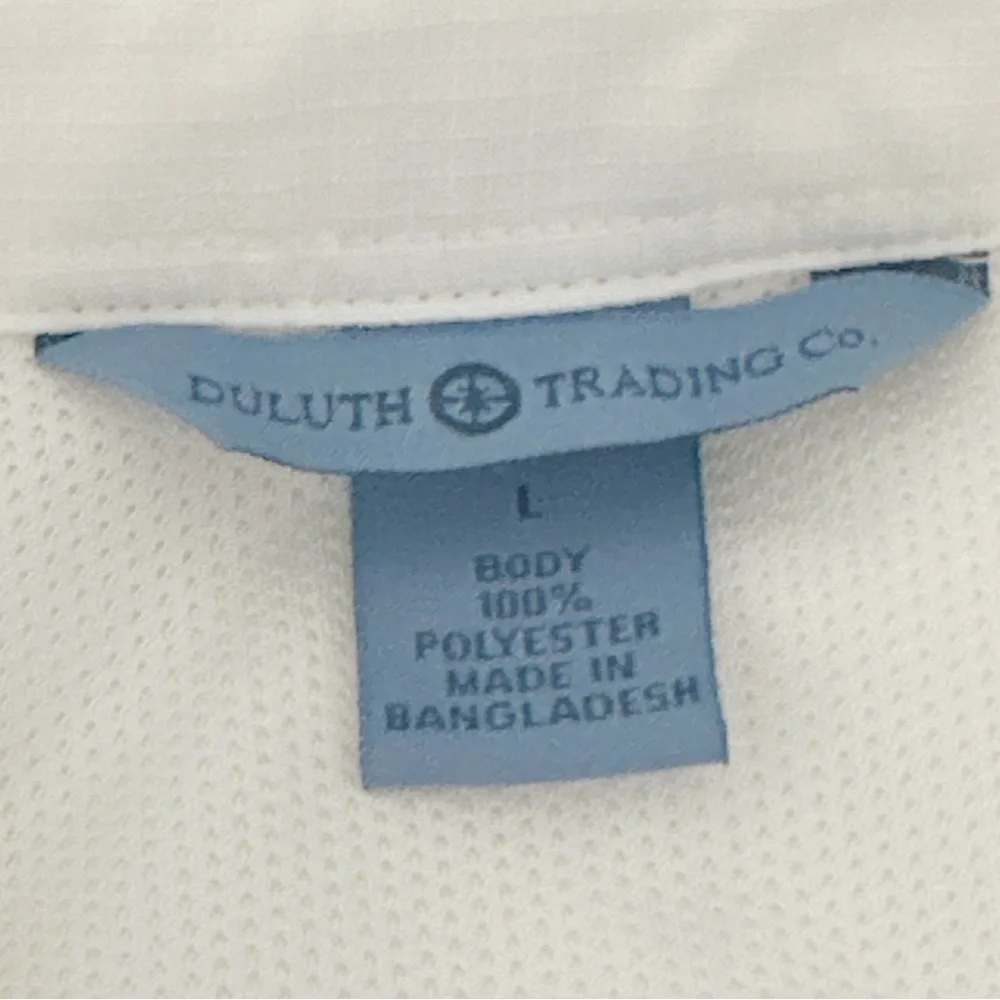 Duluth Trading Co White Ripstop Performance Button Up Shirt Women's Large L Tech - Picture 8 of 8
